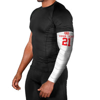 Custom Pacific Rugby Spirit Arm Sleeves Tonga Ngatu Pride White Edition LT9 - Polynesian Pride