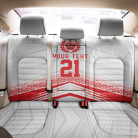 Custom Pacific Rugby Spirit Back Car Seat Cover Tonga Ngatu Pride White Edition - Polynesian Pride