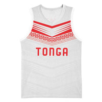 Custom Pacific Rugby Spirit Basketball Jersey Tonga Ngatu Pride White Edition LT9 Unisex White - Polynesian Pride