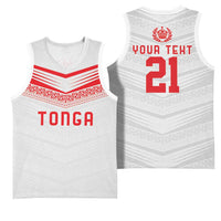 Custom Pacific Rugby Spirit Basketball Jersey Tonga Ngatu Pride White Edition LT9 - Polynesian Pride