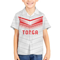 Custom Pacific Rugby Spirit Family Matching Puletasi and Hawaiian Shirt Tonga Ngatu Pride White Edition - Polynesian Pride