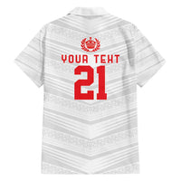 Custom Pacific Rugby Spirit Family Matching Short Sleeve Bodycon Dress and Hawaiian Shirt Tonga Ngatu Pride White Edition LT9 - Polynesian Pride
