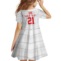Custom Pacific Rugby Spirit Family Matching Summer Maxi Dress and Hawaiian Shirt Tonga Ngatu Pride White Edition LT9 - Polynesian Pride