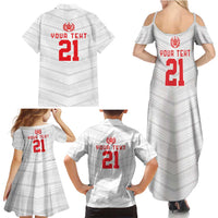 Custom Pacific Rugby Spirit Family Matching Summer Maxi Dress and Hawaiian Shirt Tonga Ngatu Pride White Edition LT9 - Polynesian Pride