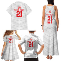 Custom Pacific Rugby Spirit Family Matching Tank Maxi Dress and Hawaiian Shirt Tonga Ngatu Pride White Edition LT9 - Polynesian Pride