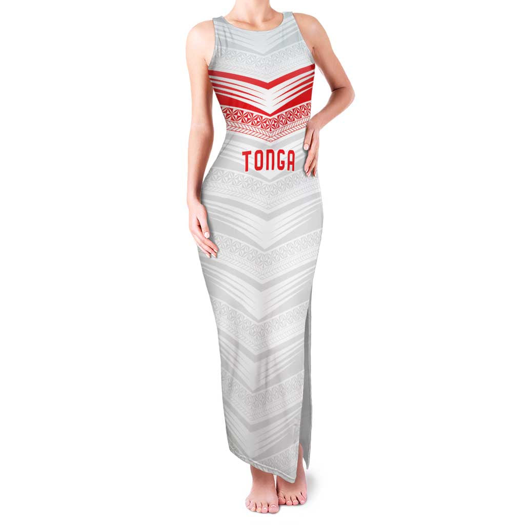 Custom Pacific Rugby Spirit Family Matching Tank Maxi Dress and Hawaiian Shirt Tonga Ngatu Pride White Edition LT9 Mom's Dress White - Polynesian Pride