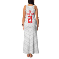 Custom Pacific Rugby Spirit Family Matching Tank Maxi Dress and Hawaiian Shirt Tonga Ngatu Pride White Edition LT9 - Polynesian Pride