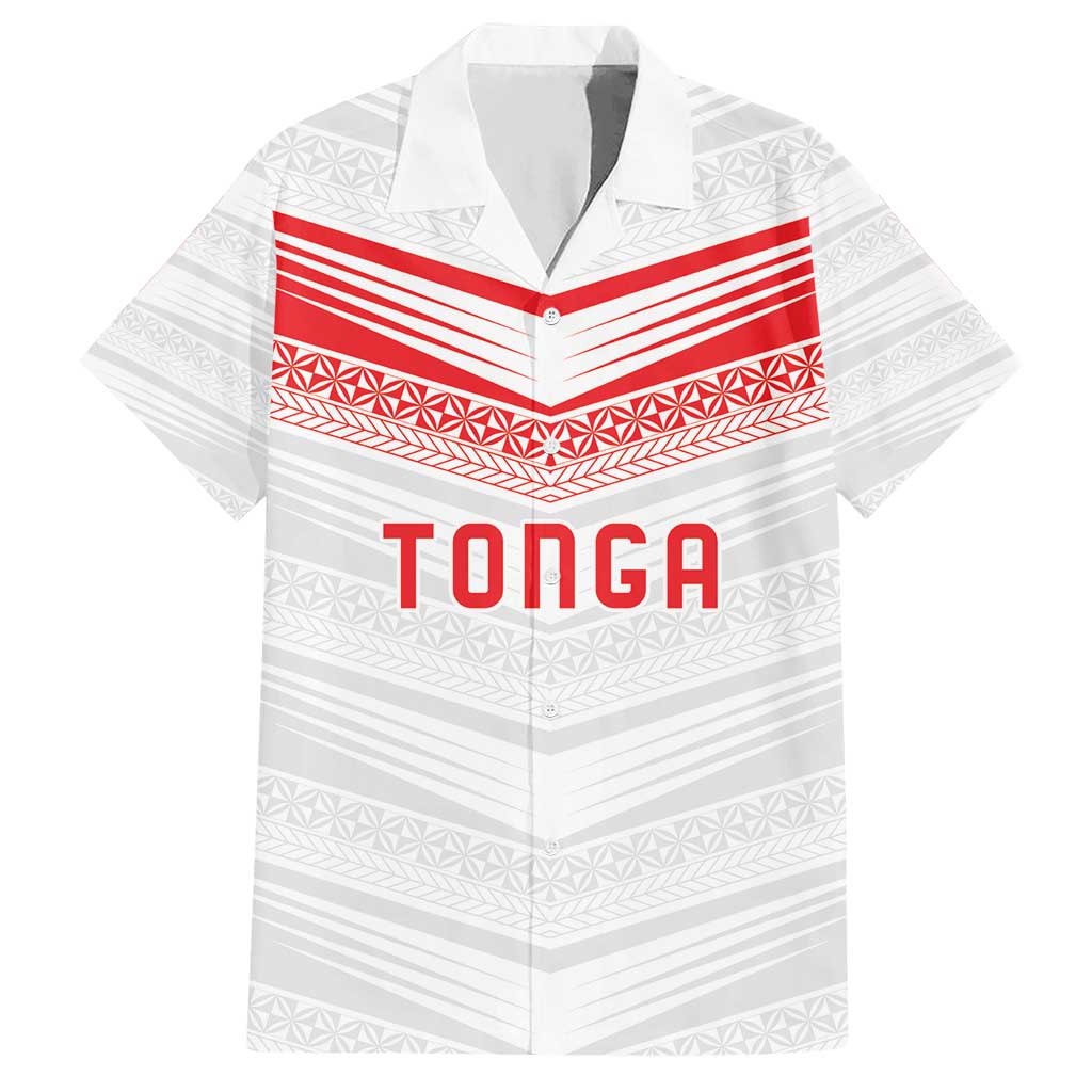 Custom Pacific Rugby Spirit Hawaiian Shirt Tonga Ngatu Pride White Edition LT9 White - Polynesian Pride