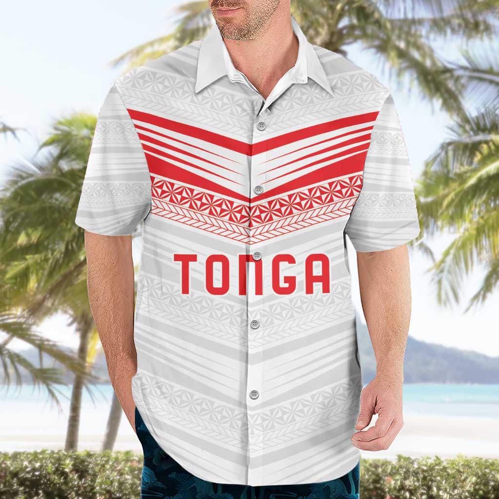Custom Pacific Rugby Spirit Hawaiian Shirt Tonga Ngatu Pride White Edition LT9 - Polynesian Pride