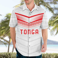 Custom Pacific Rugby Spirit Hawaiian Shirt Tonga Ngatu Pride White Edition LT9 - Polynesian Pride