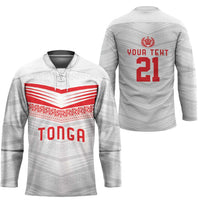 Custom Pacific Rugby Spirit Hockey Jersey Tonga Ngatu Pride White Edition - Polynesian Pride