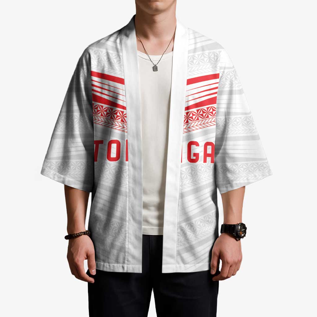 Custom Pacific Rugby Spirit Kimono Tonga Ngatu Pride White Edition - Polynesian Pride