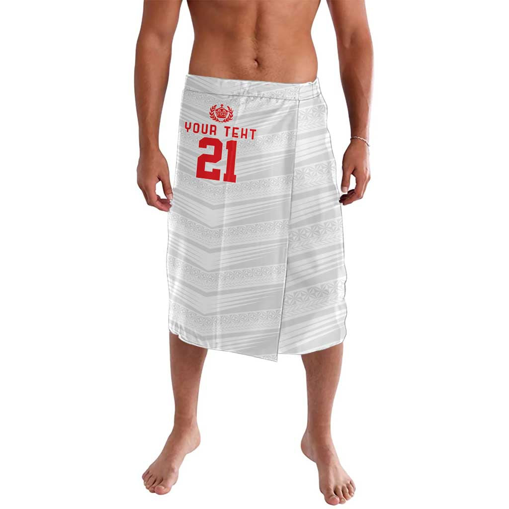 Custom Pacific Rugby Spirit Lavalava Tonga Ngatu Pride White Edition - Polynesian Pride