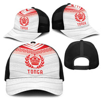 Pacific Rugby Spirit Mesh Trucker Cap Tonga Ngatu Pride White Edition - Polynesian Pride