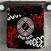 New Zealand Waitangi Day Personalised Bedding Set Aotearoa Te Ra O Waitangi With Maori Tattoo LT9 Red - Polynesian Pride