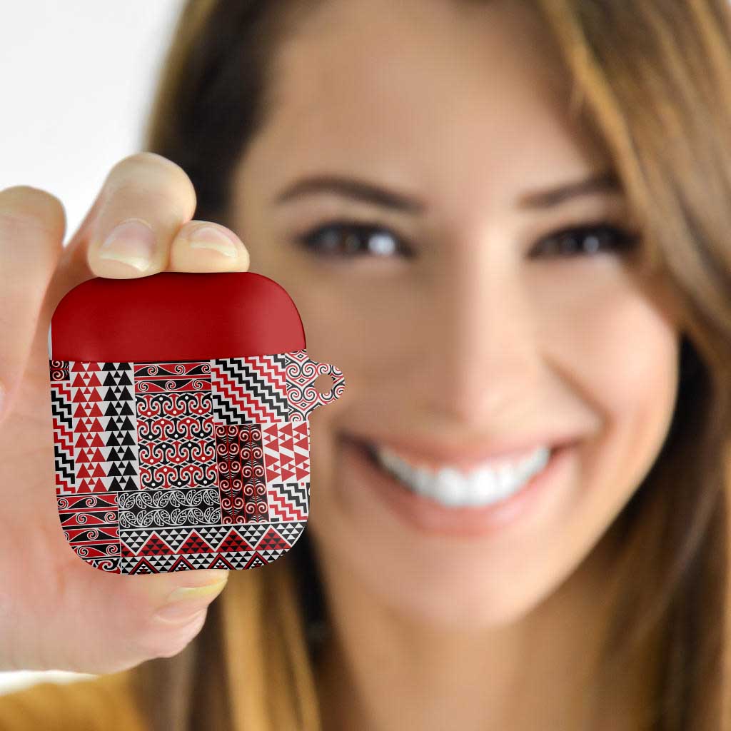 Aotearoa Kowhaiwhai Taniko Patchwork Motifs AirPods Case - Polynesian Pride