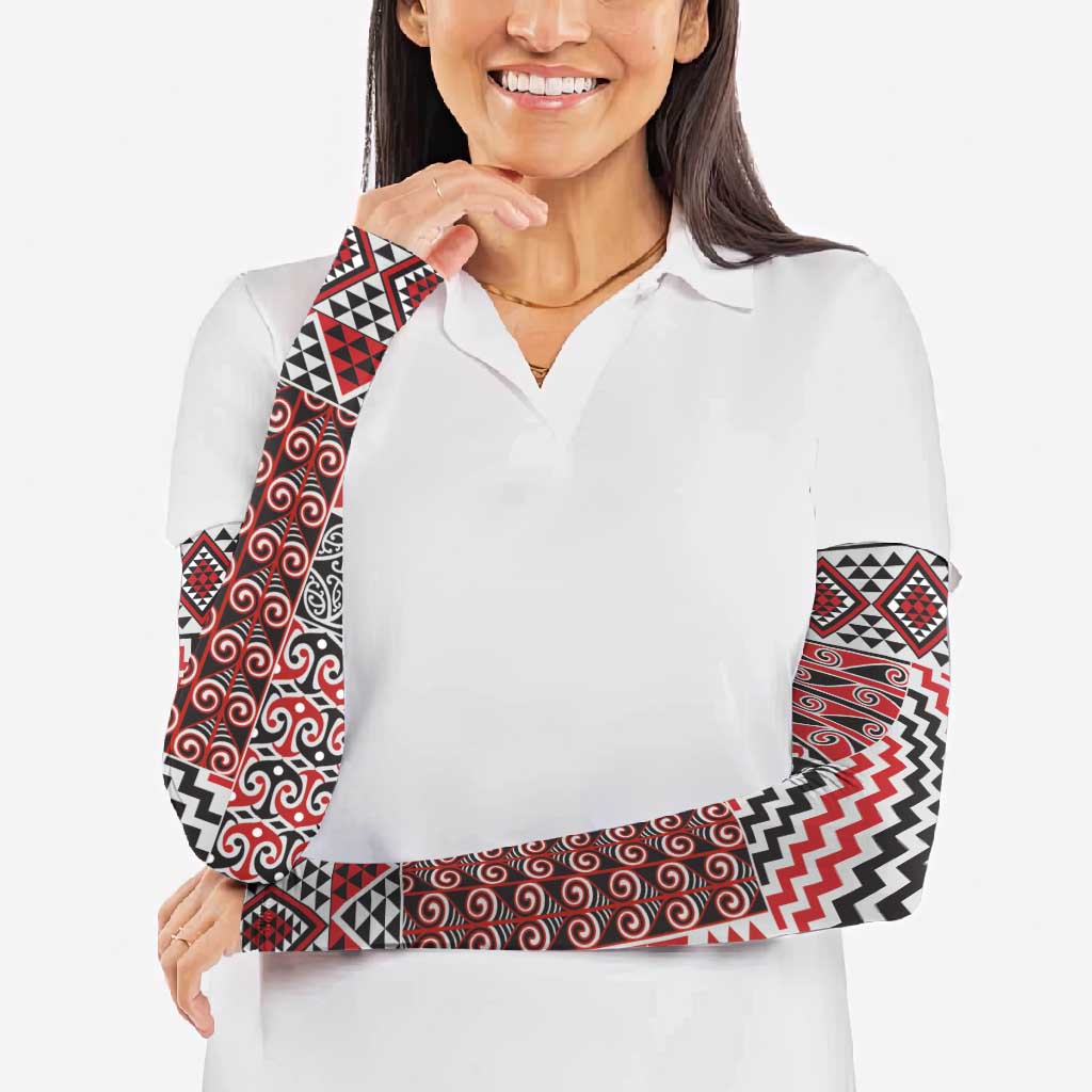 Aotearoa Kowhaiwhai Taniko Patchwork Motifs Arm Sleeves - Polynesian Pride