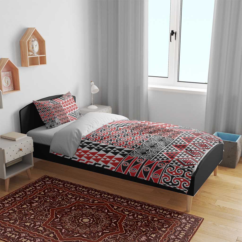 Aotearoa Kowhaiwhai Taniko Patchwork Motifs Bedding Set