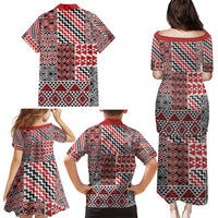 Aotearoa Kowhaiwhai Taniko Patchwork Motifs Family Matching Puletasi and Hawaiian Shirt LT9 - Polynesian Pride