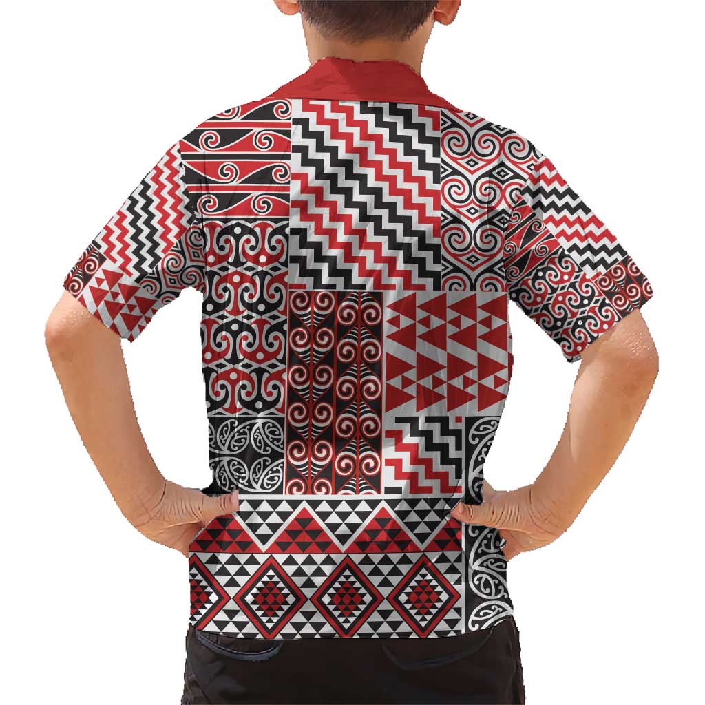 Aotearoa Kowhaiwhai Taniko Patchwork Motifs Family Matching Short Sleeve Bodycon Dress and Hawaiian Shirt LT9 - Polynesian Pride