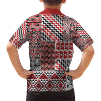 Aotearoa Kowhaiwhai Taniko Patchwork Motifs Family Matching Short Sleeve Bodycon Dress and Hawaiian Shirt LT9 - Polynesian Pride