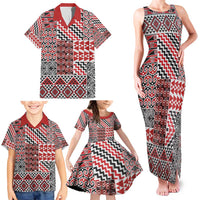Aotearoa Kowhaiwhai Taniko Patchwork Motifs Family Matching Tank Maxi Dress and Hawaiian Shirt LT9 - Polynesian Pride