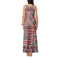 Aotearoa Kowhaiwhai Taniko Patchwork Motifs Tank Maxi Dress LT9 - Polynesian Pride