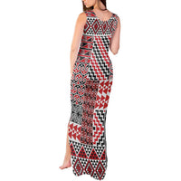 Aotearoa Kowhaiwhai Taniko Patchwork Motifs Tank Maxi Dress LT9 - Polynesian Pride