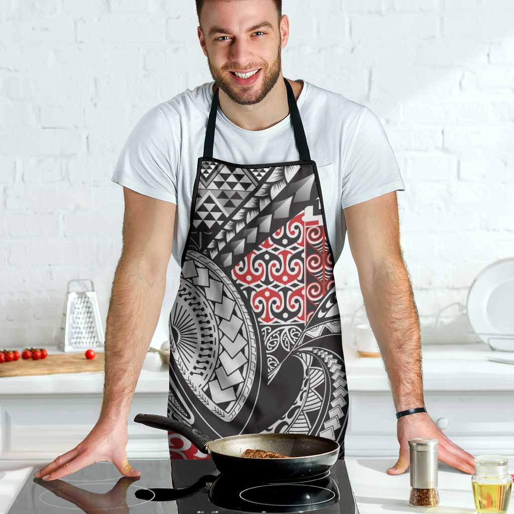 Aotearoa Maori Rugby Tribal Tattoo Apron Kowhaiwhai Taniko Patchwork Motifs - Polynesian Pride