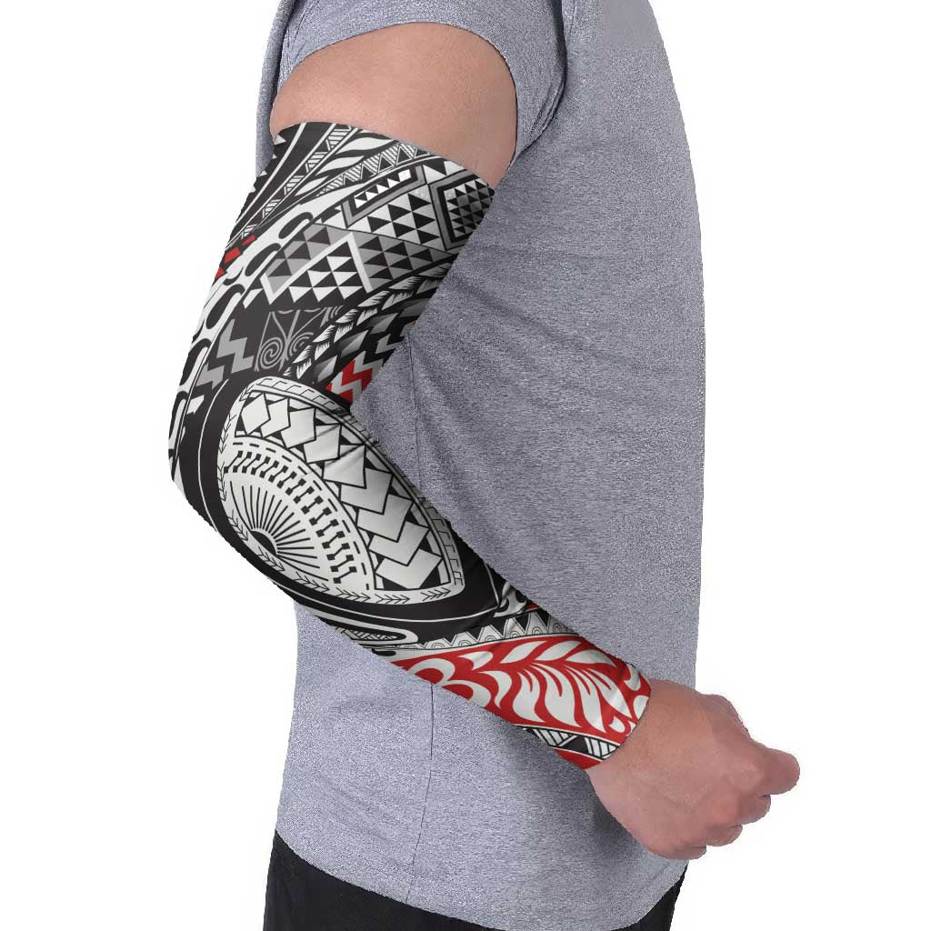 Aotearoa Maori Rugby Tribal Tattoo Arm Sleeves Kowhaiwhai Taniko Patchwork Motifs - Polynesian Pride