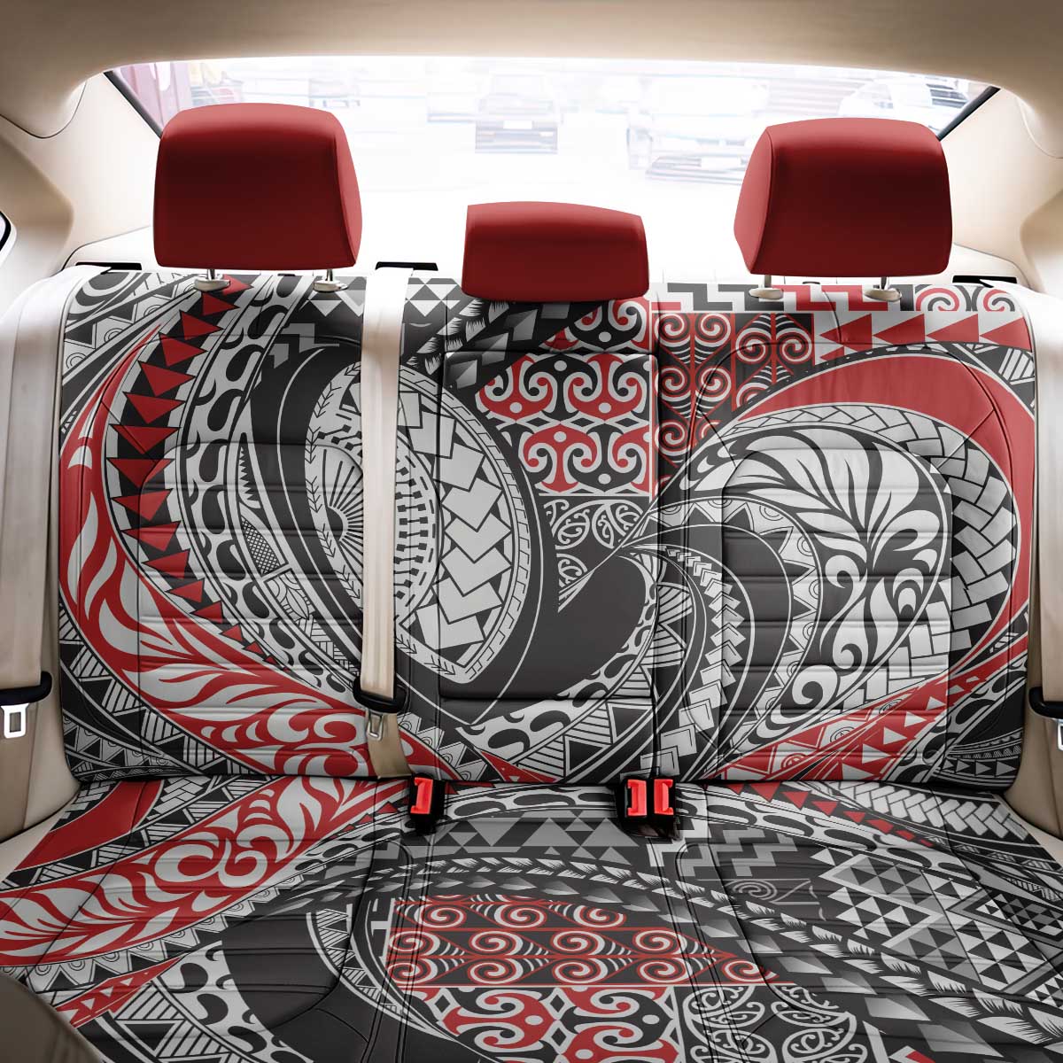 Aotearoa Maori Rugby Tribal Tattoo Back Car Seat Cover Kowhaiwhai Taniko Patchwork Motifs LT9 - Polynesian Pride