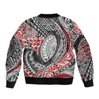Aotearoa Maori Rugby Tribal Tattoo Bomber Jacket Kowhaiwhai Taniko Patchwork Motifs LT9 - Polynesian Pride