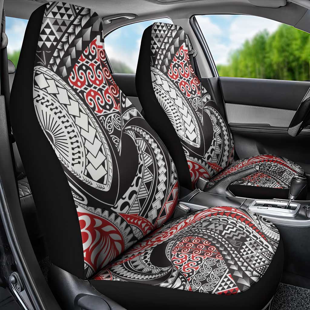 Aotearoa Maori Rugby Tribal Tattoo Car Seat Cover Kowhaiwhai Taniko Patchwork Motifs LT9 - Polynesian Pride