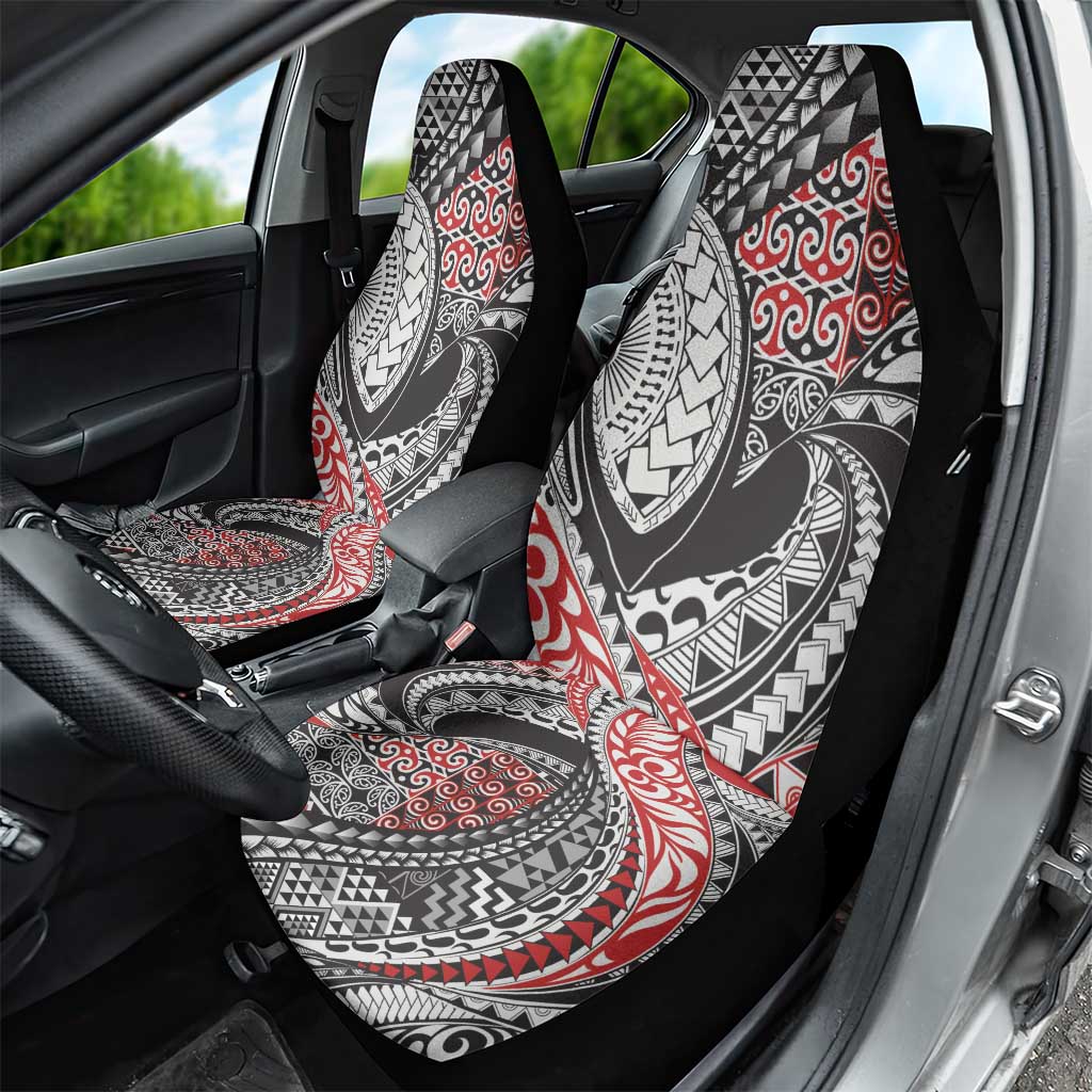Aotearoa Maori Rugby Tribal Tattoo Car Seat Cover Kowhaiwhai Taniko Patchwork Motifs LT9 - Polynesian Pride