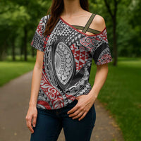 Aotearoa Maori Rugby Tribal Tattoo Cross Shoulder Shirt Kowhaiwhai Taniko Patchwork Motifs LT9 - Polynesian Pride