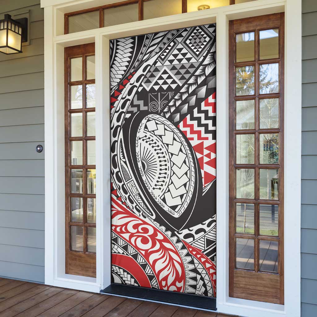Aotearoa Maori Rugby Tribal Tattoo Door Cover Kowhaiwhai Taniko Patchwork Motifs LT9 - Polynesian Pride