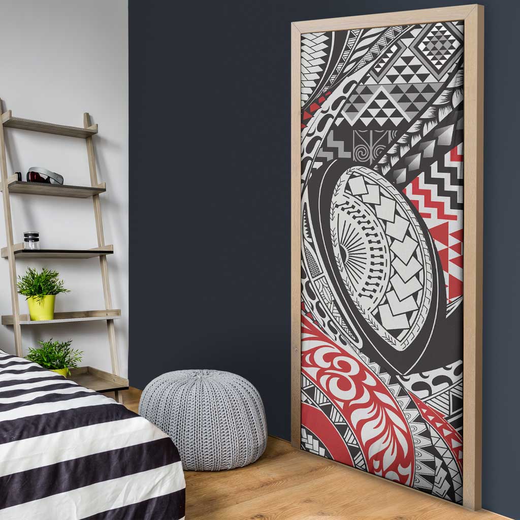 Aotearoa Maori Rugby Tribal Tattoo Door Cover Kowhaiwhai Taniko Patchwork Motifs LT9 - Polynesian Pride