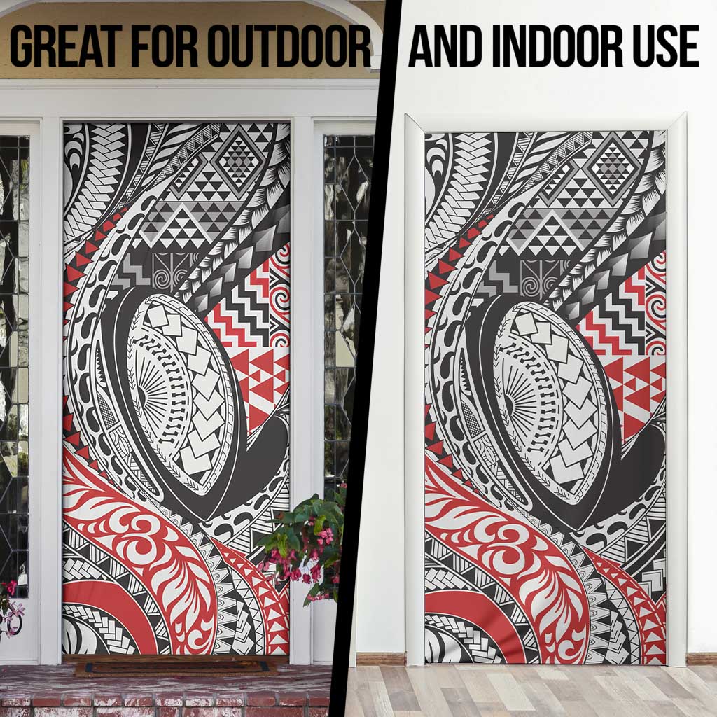 Aotearoa Maori Rugby Tribal Tattoo Door Cover Kowhaiwhai Taniko Patchwork Motifs LT9 - Polynesian Pride
