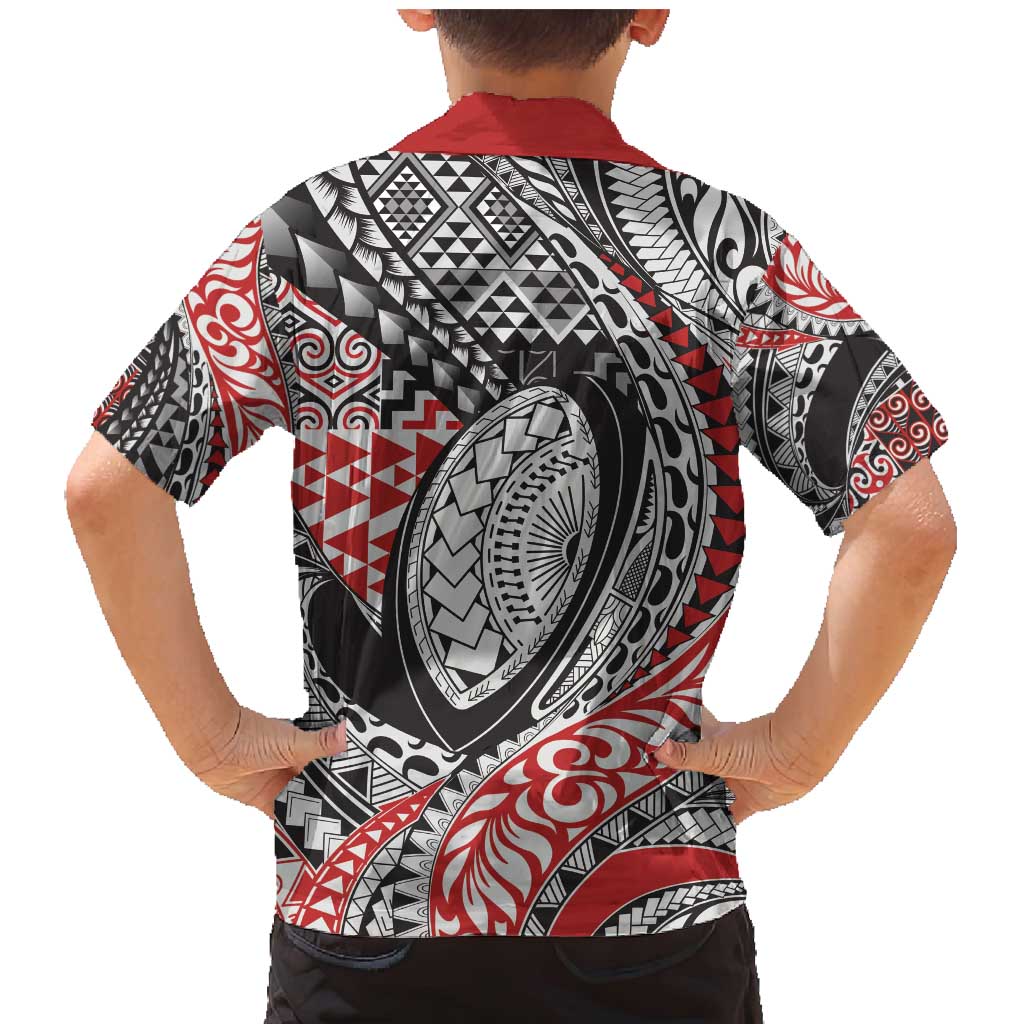 Aotearoa Maori Rugby Tribal Tattoo Family Matching Mermaid Dress and Hawaiian Shirt Kowhaiwhai Taniko Patchwork Motifs LT9 - Polynesian Pride