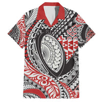 Aotearoa Maori Rugby Tribal Tattoo Hawaiian Shirt Kowhaiwhai Taniko Patchwork Motifs LT9 Red - Polynesian Pride