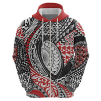 Aotearoa Maori Rugby Tribal Tattoo Hoodie Kowhaiwhai Taniko Patchwork Motifs LT9 - Polynesian Pride