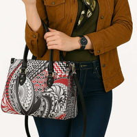 Aotearoa Maori Rugby Tribal Tattoo Leather Bag Kowhaiwhai Taniko Patchwork Motifs - Polynesian Pride