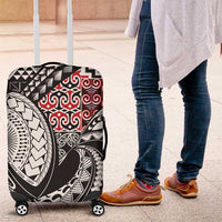 Aotearoa Maori Rugby Tribal Tattoo Luggage Cover Kowhaiwhai Taniko Patchwork Motifs LT9 Red - Polynesian Pride