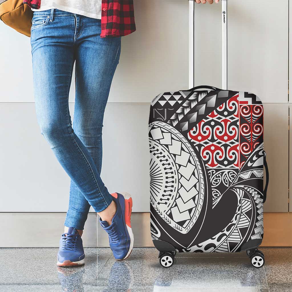 Aotearoa Maori Rugby Tribal Tattoo Luggage Cover Kowhaiwhai Taniko Patchwork Motifs LT9 - Polynesian Pride