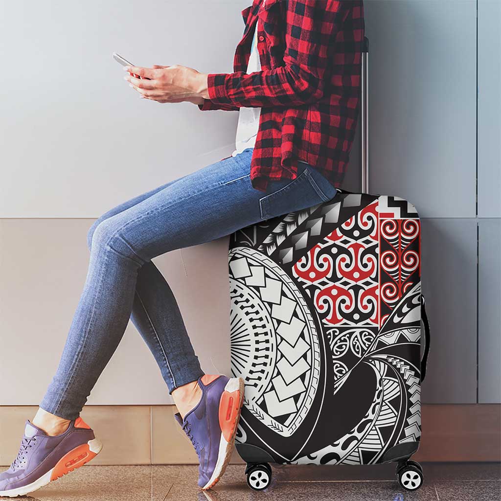 Aotearoa Maori Rugby Tribal Tattoo Luggage Cover Kowhaiwhai Taniko Patchwork Motifs LT9 - Polynesian Pride
