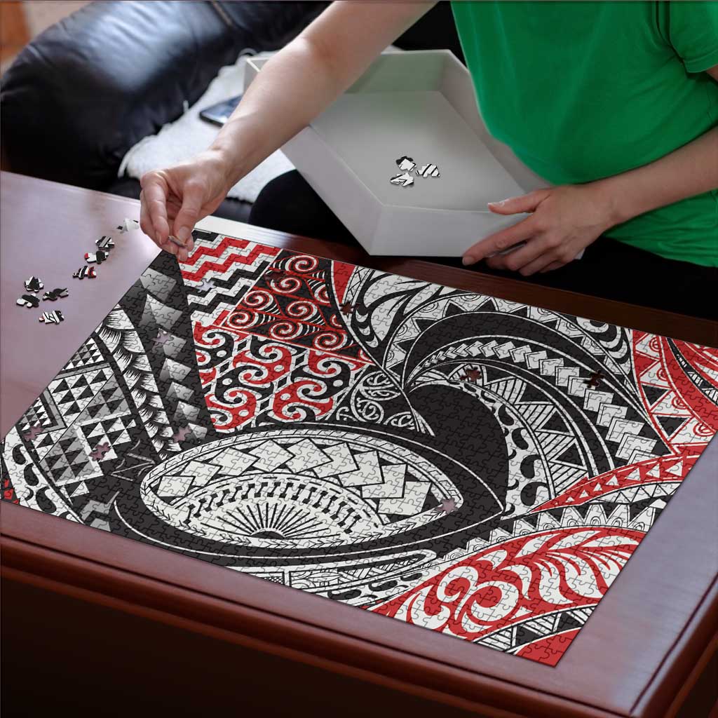 Aotearoa Maori Rugby Tribal Tattoo Puzzle Kowhaiwhai Taniko Patchwork Motifs LT9 - Polynesian Pride