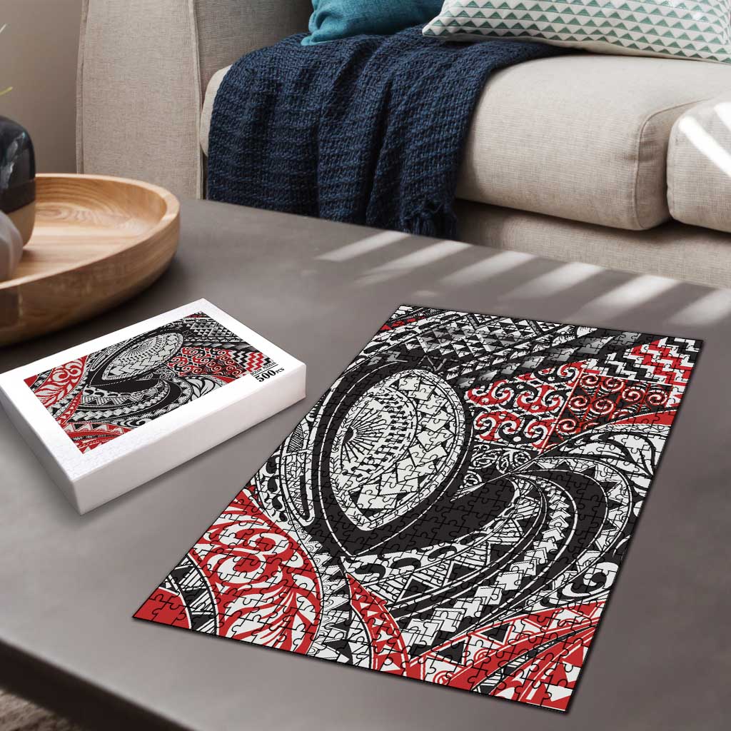 Aotearoa Maori Rugby Tribal Tattoo Puzzle Kowhaiwhai Taniko Patchwork Motifs LT9 - Polynesian Pride