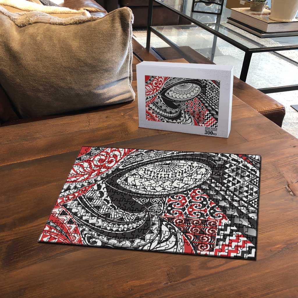 Aotearoa Maori Rugby Tribal Tattoo Puzzle Kowhaiwhai Taniko Patchwork Motifs LT9 - Polynesian Pride