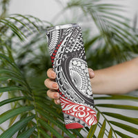 Aotearoa Maori Rugby Tribal Tattoo Skinny Tumbler Kowhaiwhai Taniko Patchwork Motifs LT9 - Polynesian Pride