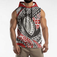Aotearoa Maori Rugby Tribal Tattoo Sleeveless Hoodie Kowhaiwhai Taniko Patchwork Motifs LT9 - Polynesian Pride